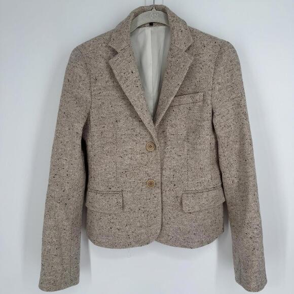 Theory blazer womens 4 tan beige wool academia preppy schoolgirl old money work - Picture 1 of 5